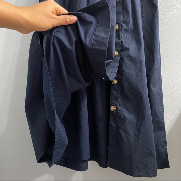 J.Crew Rosina Poplin Button Front Wrap Dress Navy, Size 12 midi lenght cotton - Picture 10 of 13